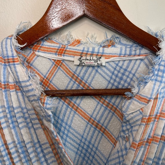 Intimately FP Plaid About You Button-up Sleep Shirt - Picture 2 of 4